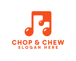 Generic Orange Musical Note Logo