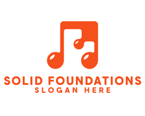 Music Shop - Generic Orange Musical Note logo design