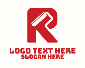 Depot - Paint Roller Letter R logo design