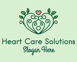 Natural Herbal Heart  logo design