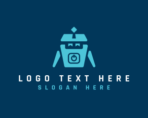 Blue Robot - Intelligent Android Robot logo design