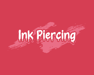 Piercing - Dripping Paint Business logo design