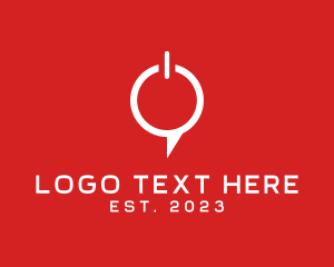 On - Power Chat Button logo design