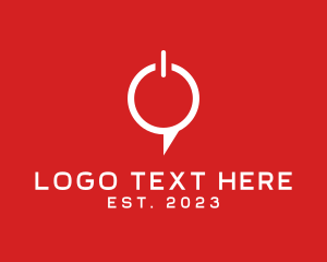 Message - Power Chat Button logo design