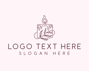 Scented - Candle Flame Nature logo design