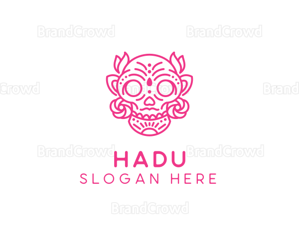 Ornate Floral Skull Logo