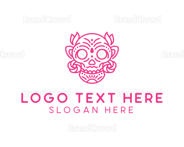 Ornate Floral Skull Logo