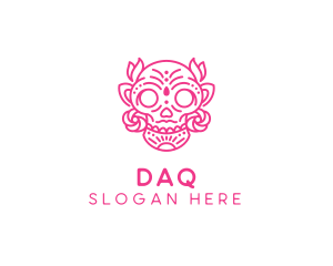 Ornate Floral Skull  Logo