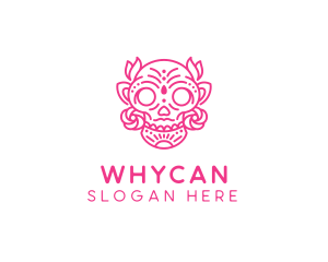 Ornate Floral Skull  Logo
