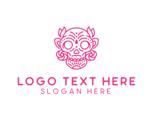 Ornate Floral Skull  Logo