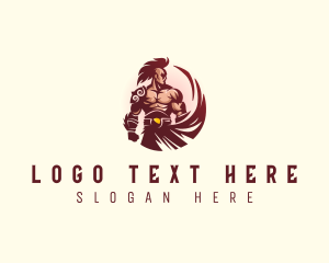 Sword - Muscular Strong  Warrior logo design