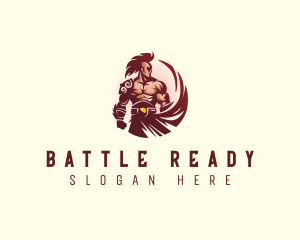 Muscular Strong  Warrior logo design