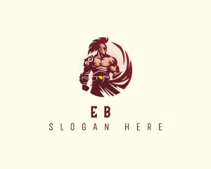 Bodybuilding - Muscular Strong  Warrior logo design