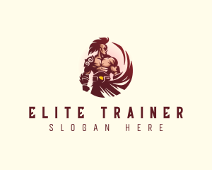 Muscular Strong  Warrior logo design