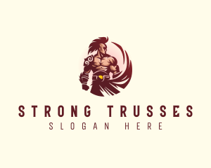 Muscular Strong  Warrior logo design