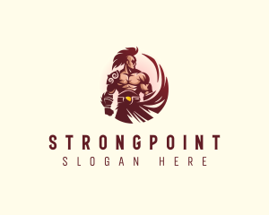 Bodybuilding - Muscular Strong  Warrior logo design