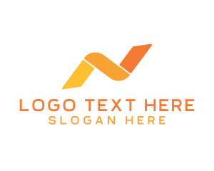 Alphabet - Modern Strip Letter N logo design