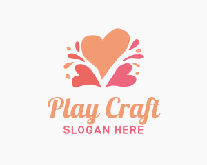 Cute Valentine Hearts logo design