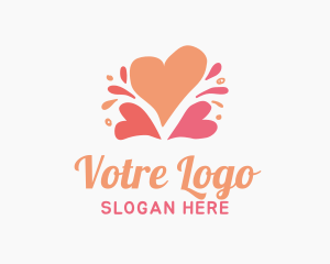 Love Letter - Cute Valentine Hearts logo design