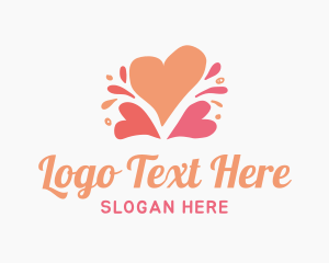 Colorful - Cute Valentine Hearts logo design
