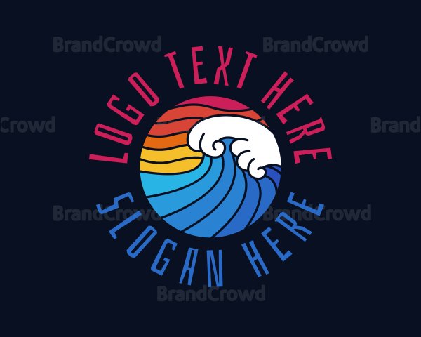 Ocean Wave Beach Logo