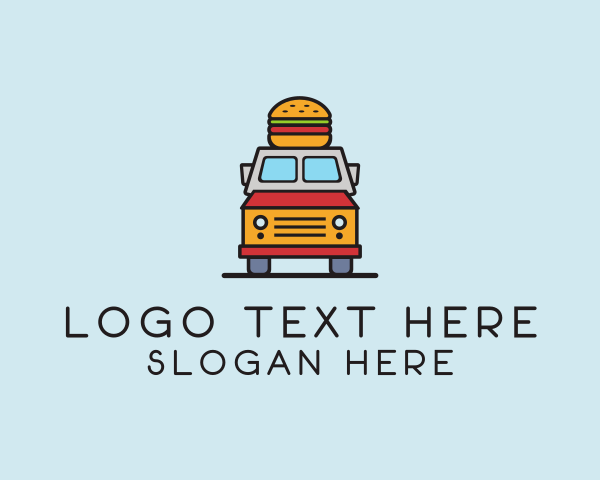 On The Go - Burger Food Truck logo design