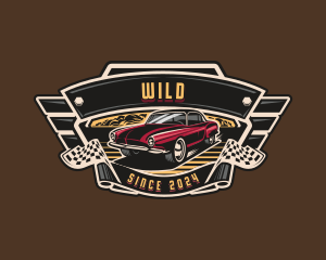 Restoration - Vintage Car Racing logo design
