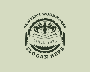 Sawyer - Axe Lumberjack Tools logo design