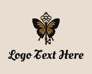 Keysmith - Luxe Butterfly Key logo design