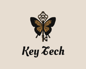 Luxe Butterfly Key logo design