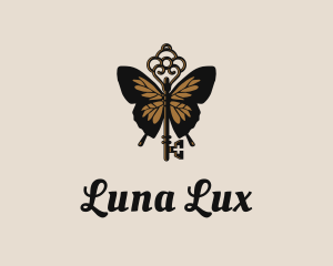 Luxe Butterfly Key logo design