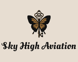 Luxe Butterfly Key logo design