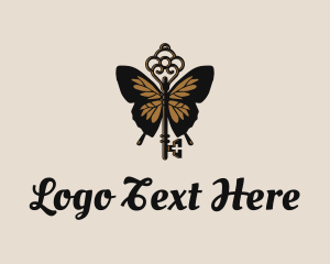 Insect - Luxe Butterfly Key logo design