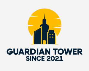 City Tower Sunset  logo design