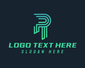 App - Cyber Tech Letter R logo design