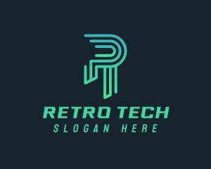 Cyber Tech Letter R logo design