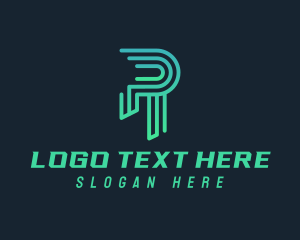 Finance - Cyber Tech Letter R logo design