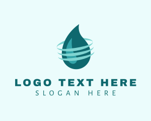 Pool Cleaner - Water Droplet Rings logo design