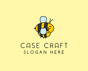 Happy Bee Insect Logo