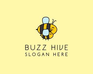 Happy Bee Insect logo design