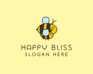 Happy Bee Insect logo design