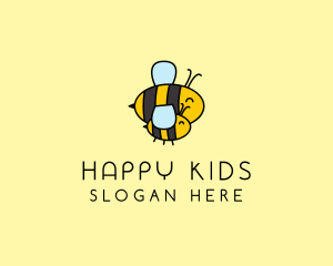 Happy Bee Insect logo design