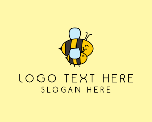 Kindergarten - Happy Bee Insect logo design
