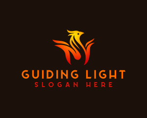 Fire Flame Chicken logo design