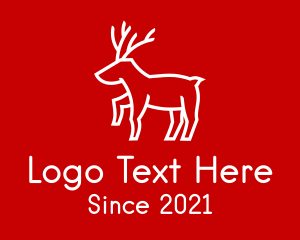 Simple Forest Reindeer logo design