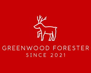 Simple Forest Reindeer logo design