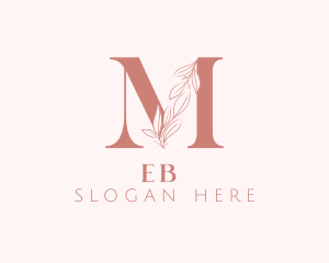 Wedding - Elegant Leaves Letter M logo design