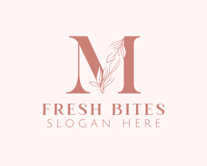 Beauty Wellness - Elegant Leaves Letter M logo design