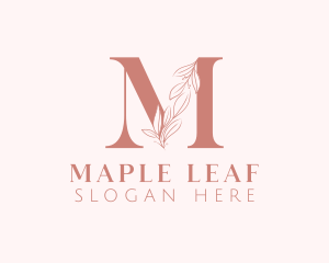 Elegant Leaves Letter M logo design