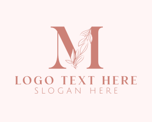 Bridal - Elegant Leaves Letter M logo design